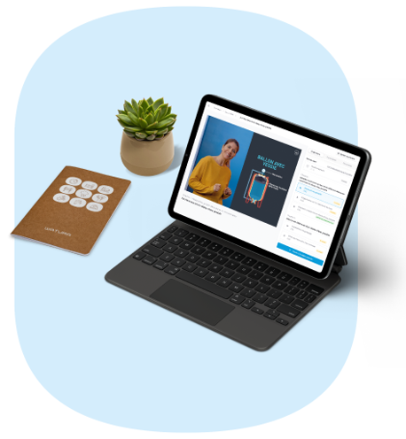 Mockup de la plateforme sur tablette